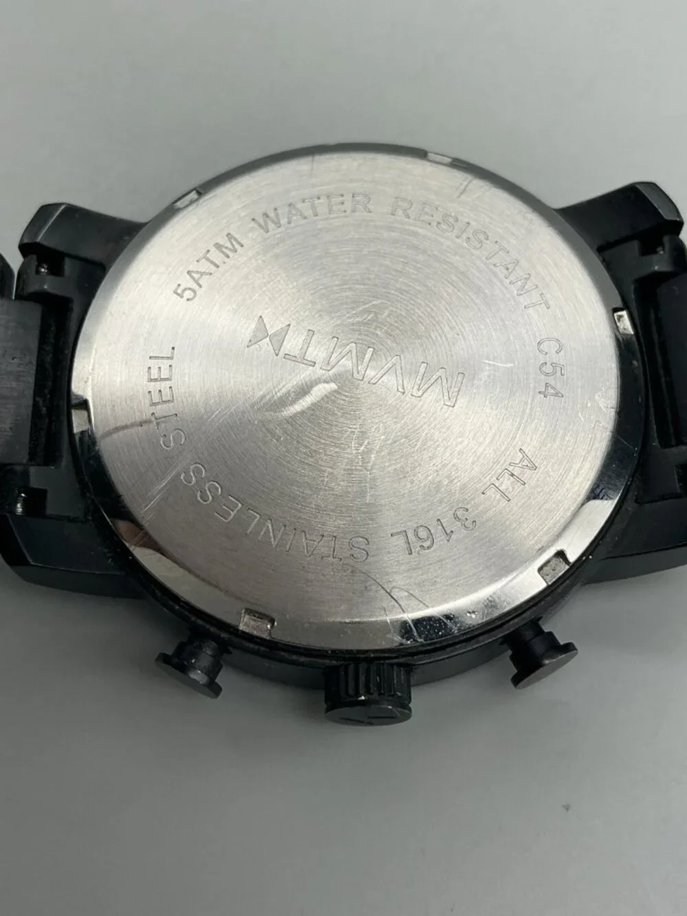 MVMT Chronograph Mens Watch 45mm Black Date New Battery 7.75